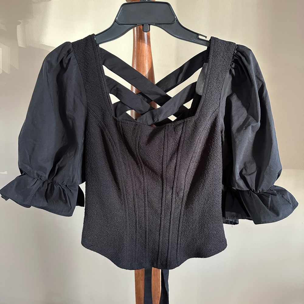 Anthropologie Sunday In Brooklyn Tie-Back Corset Top Size Medium